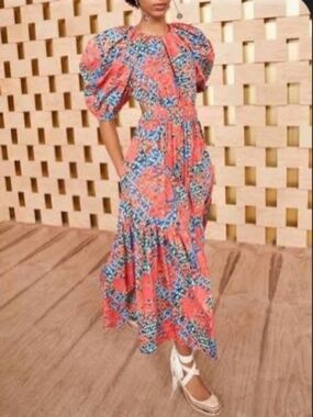 ULLA JOHNSON: Claire Dress Flamingo: Top only. Size 8